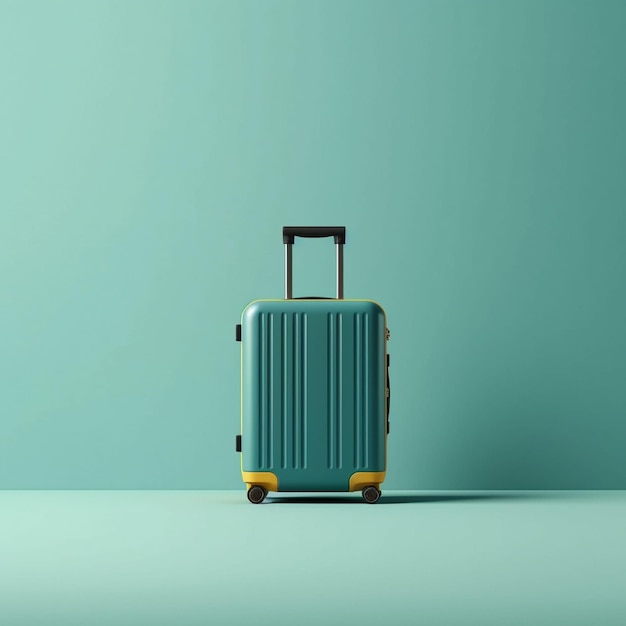Traveler suitcase wheeled design Vacation luggage with space for text Generative AI