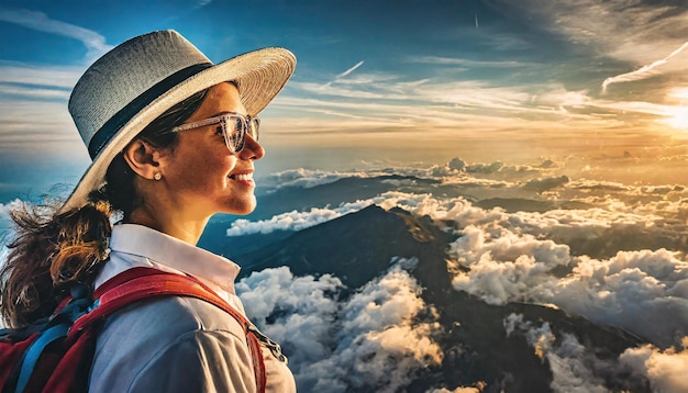 traveler on top of a mountain after a hike