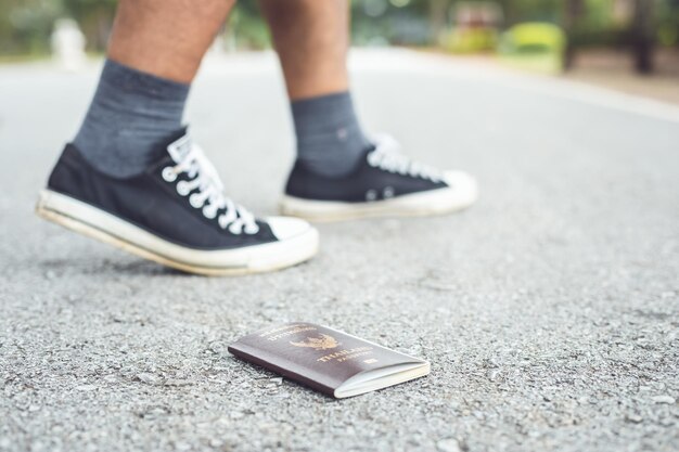 Photo travelers lost their thailand passport at the tourist attraction