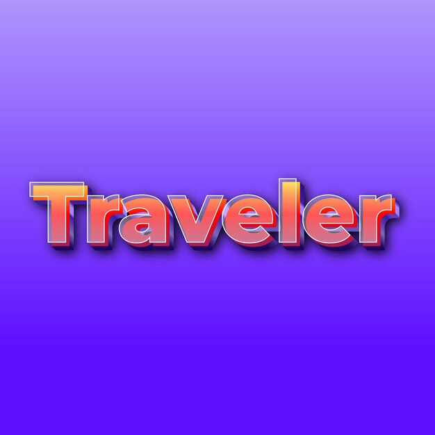 TravelerText effect JPG gradient purple background card photo