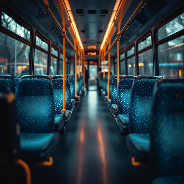 Traveling bus empty seat potential for adventure and exploration For Social Media Post Size