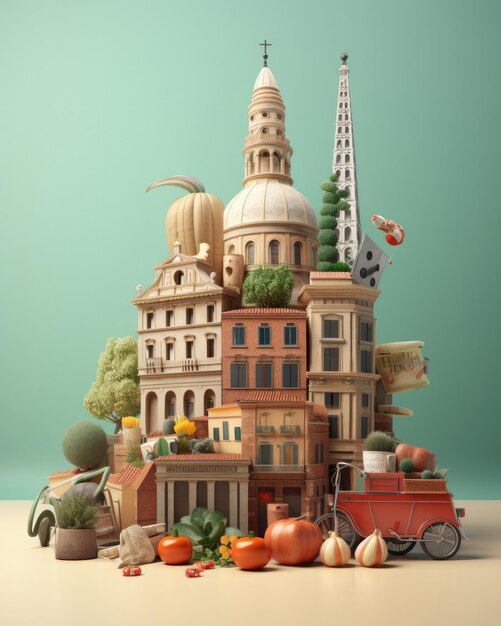 Traveling concept 3d illustration 3d render