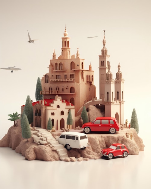 Traveling concept 3d illustration 3d render