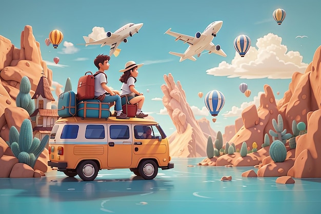 Traveling concept illustration