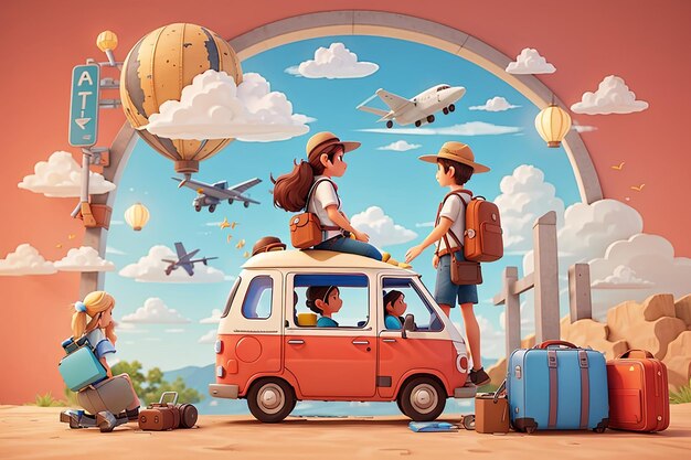 Traveling concept illustration