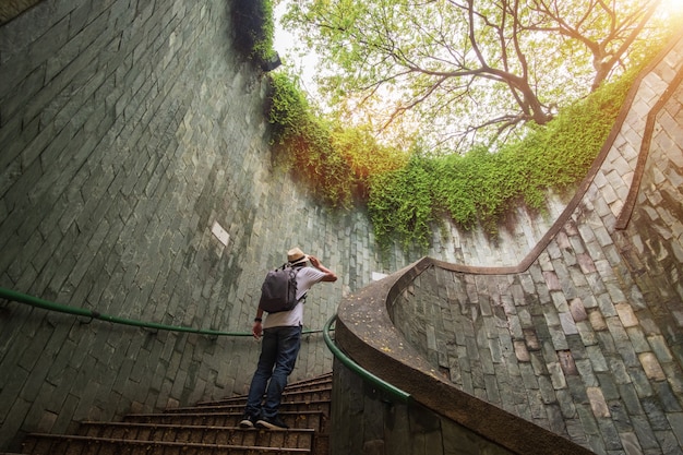 Traveling at Fort Canning Park in Singapore