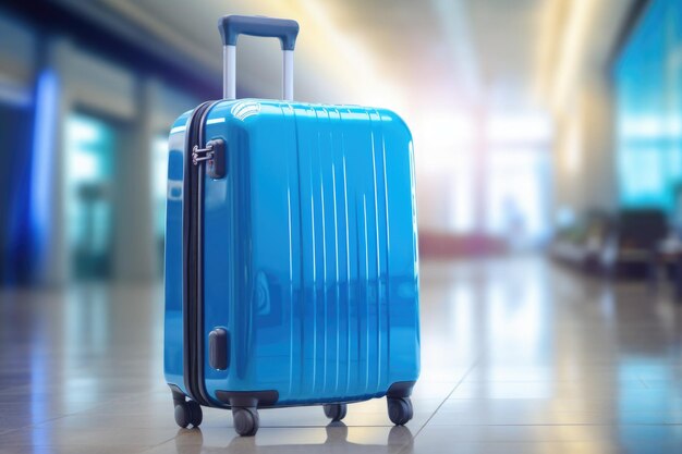 Photo traveling luggage in airport terminal