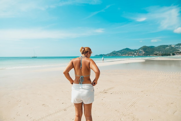 Traveling to the sea and the beach at the island