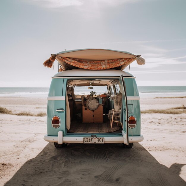 Photo traveling with camper van