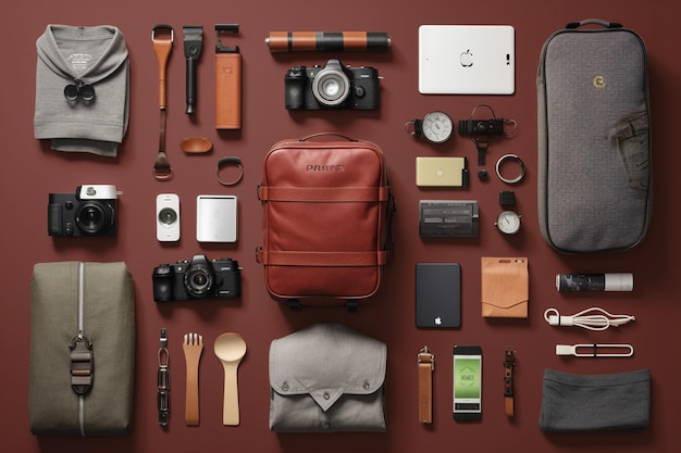 Travelling essentials minimalistic