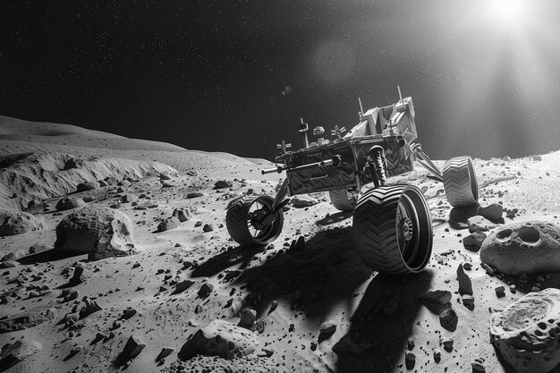 Traversing the lunar surface the rover pographs an generative ai