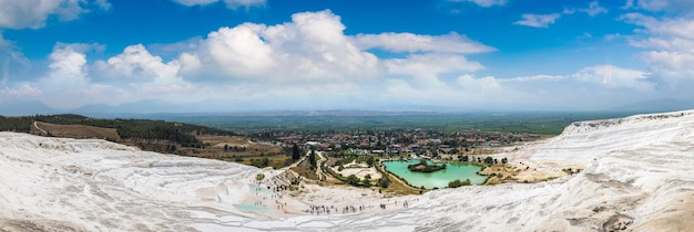 Travertine pools and terraces in Pamukkale, Turkey