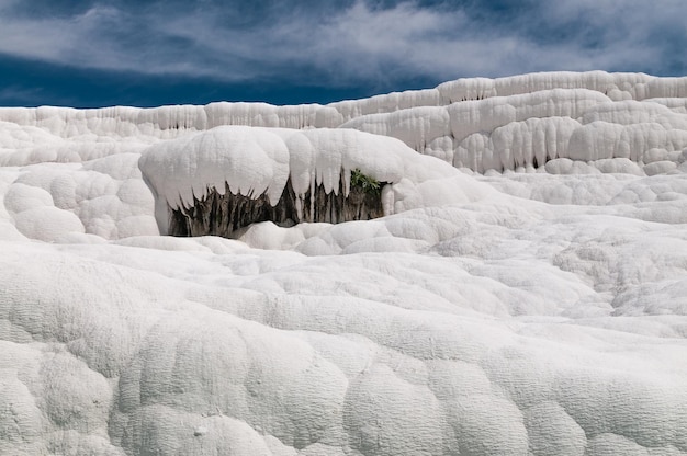 Travertine terraces of Pamukkale in Turkey