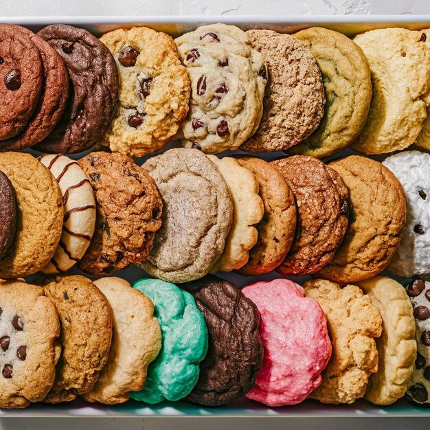 Tray of assorted homemade cookies