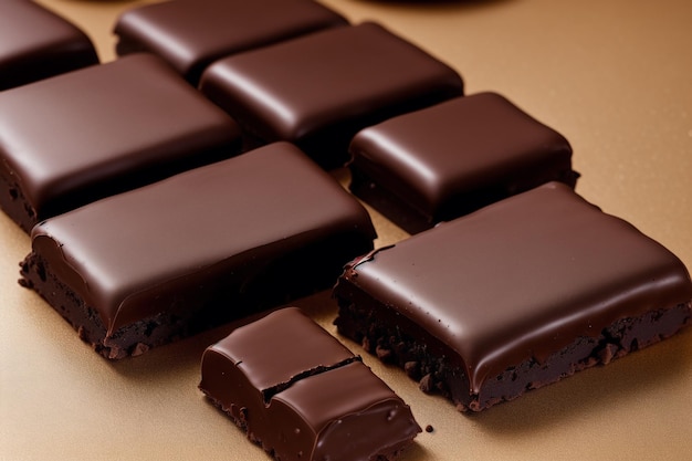 초콜렛이라는 단어가 있는 초콜렛 바 트레이.