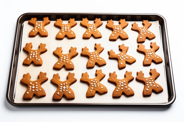 Photo a tray of cookies with deer and deer heads on them