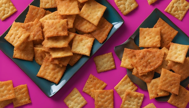 a tray of crackers with a purple tablecloth that says quot cranberry quot