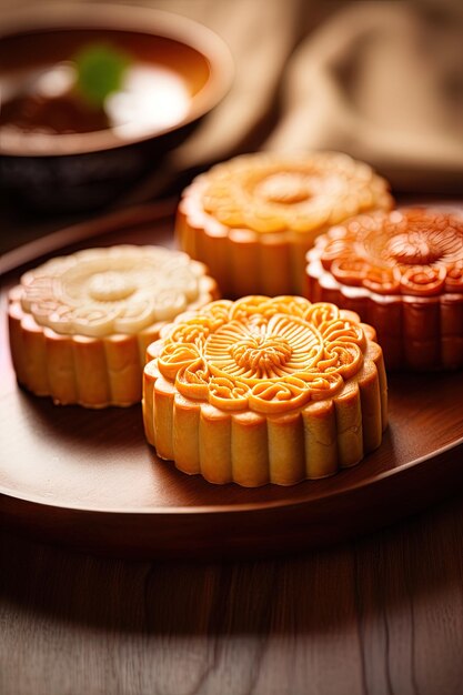 Photo a tray of cupcakes with a flower design on the top