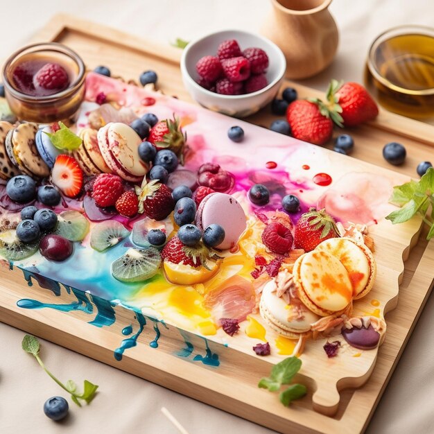 a tray of desserts including one of the desserts.