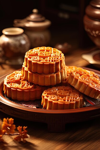 Photo a tray of desserts with a sign that says  macaroni  on it