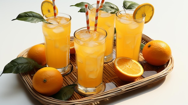 A tray of exotic fruit mocktails