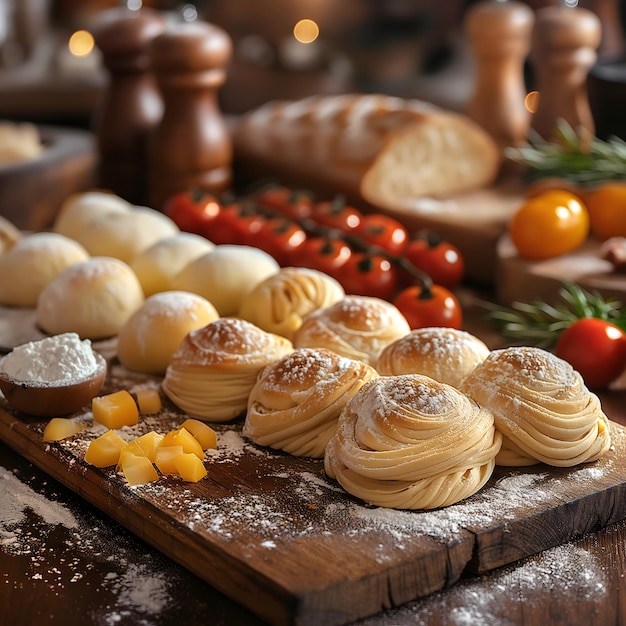 a tray of food including muffins and other pastries