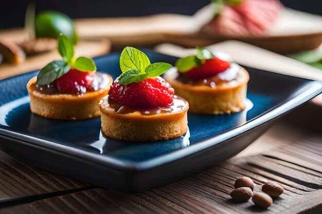 A tray of food with a bunch of strawberries on it