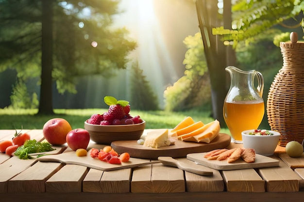 a tray of food with fruit and vegetables on it