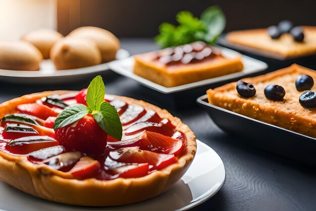 A tray of food with strawberries and a strawberries on it