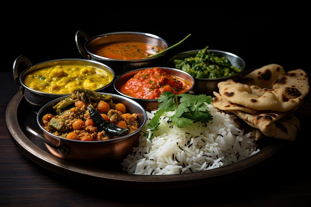 A tray of food