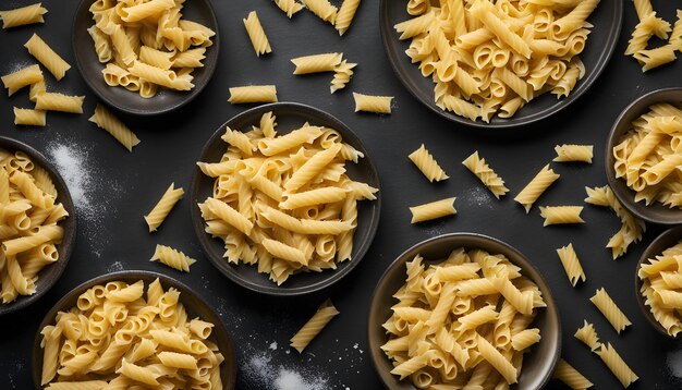 a tray of macaroni and cheeses with the letters  on it