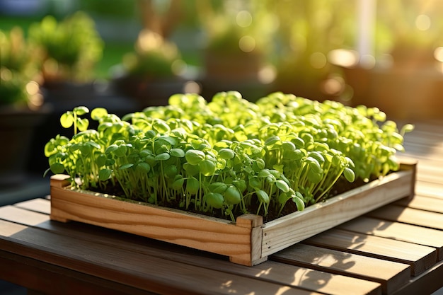 Tray met microgreens