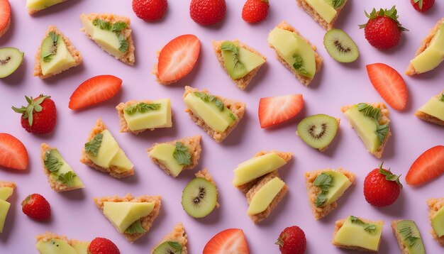 Photo a tray of mini fruit and kiwi fruit