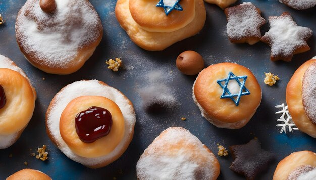 a tray of pastries with a star on the top of the top