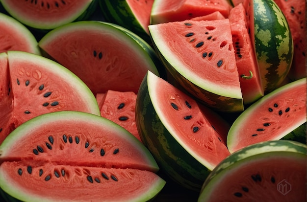 A tray of ripe watermelons ready for blending