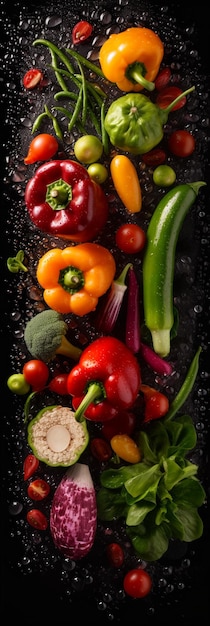 A tray of vegetables including a variety of vegetables.