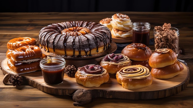 Photo tray wooden dessert food