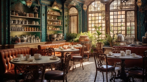 Trays of Mint Tea and Baklava Moroccan Tea House