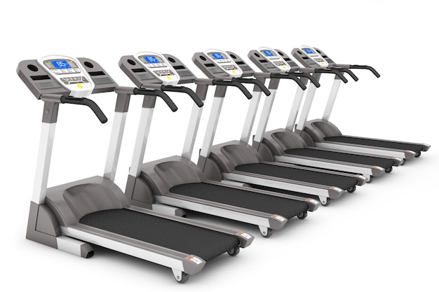 Photo treadmill machins on a white background