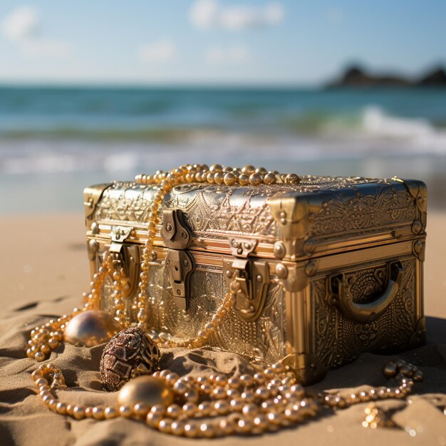 Foto un tesoro sulla spiaggia