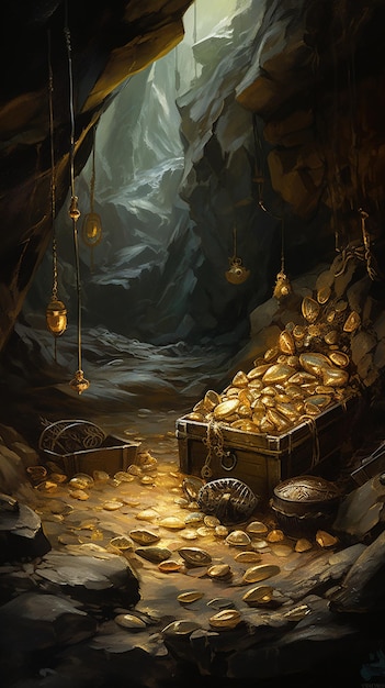 treasure in a bright cave