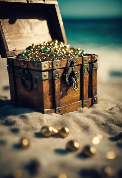 Photo treasure chest found in the sea