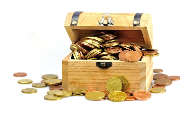 Photo treasure chest full of coins