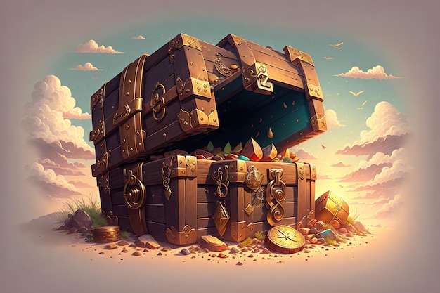 Treasure chest high quality illustration