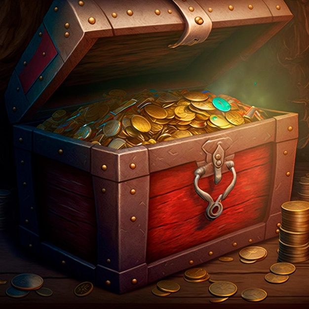 Treasure chest. High quality illustration