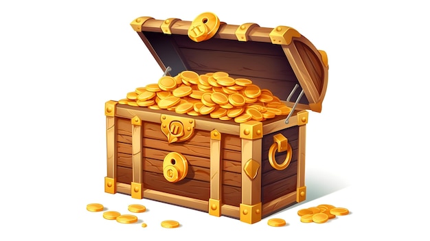 Treasure chest icon on white background