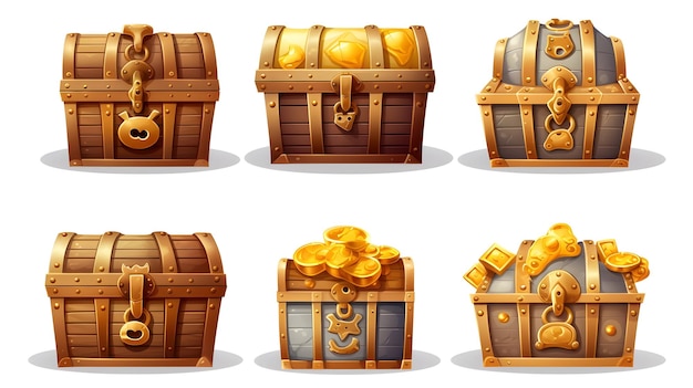 Treasure chest icon on white background