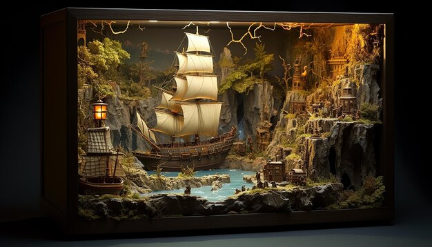 Photo treasure diorama perspective