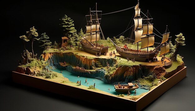 Photo treasure diorama perspective