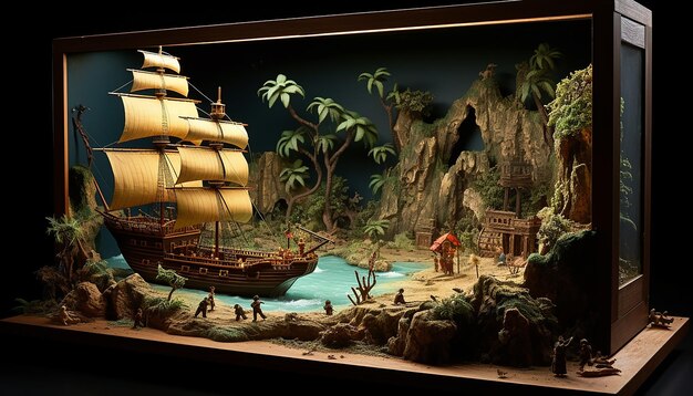 Photo treasure diorama perspective